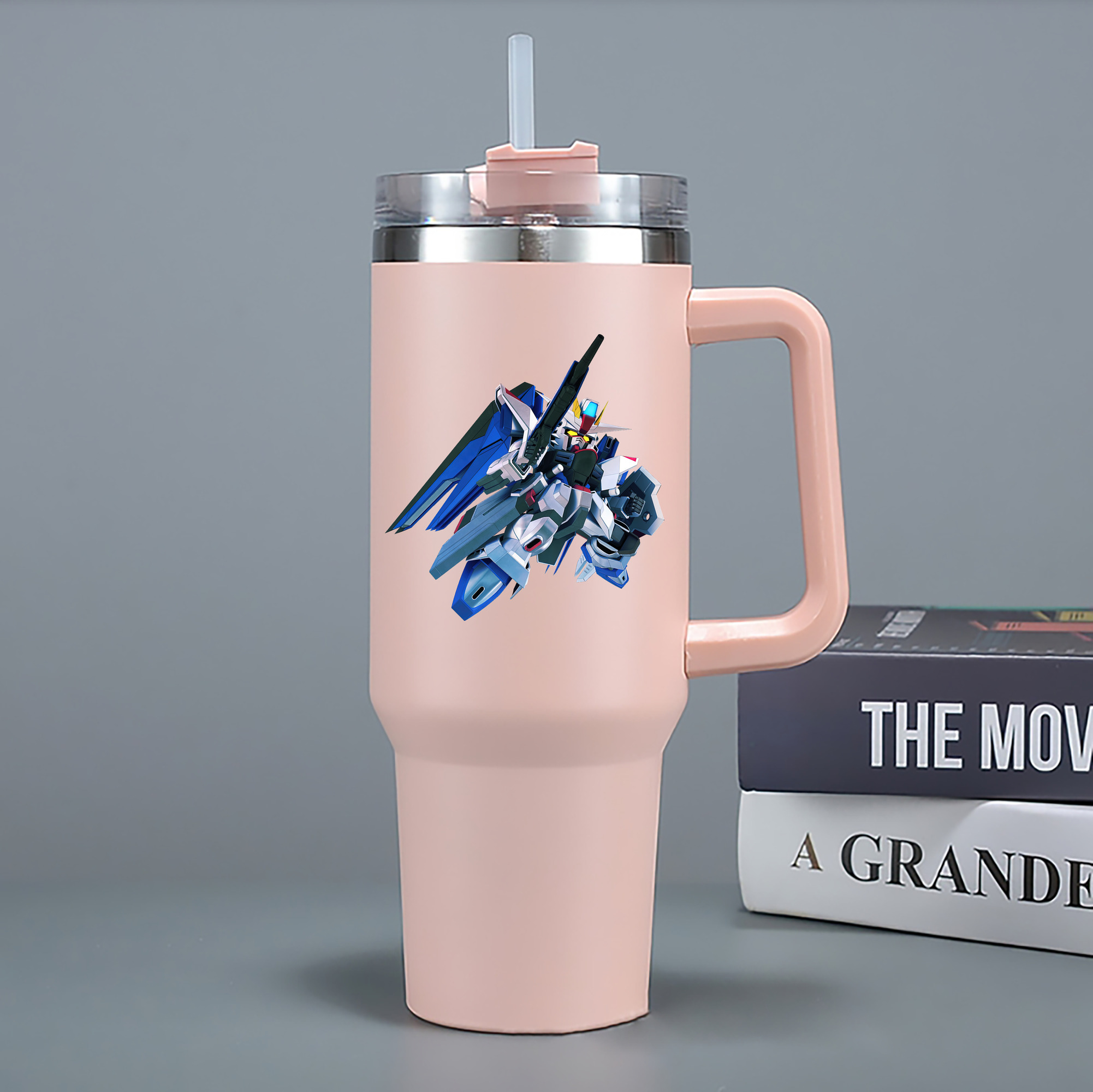 （画像用） 機動戦士ガンダム Mobile Suit Gundam 1200mL車用タンブラー - クリスタルステッカー（プラスチックストロー付き）